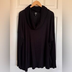 Bobeau black knit cowl neck pullover